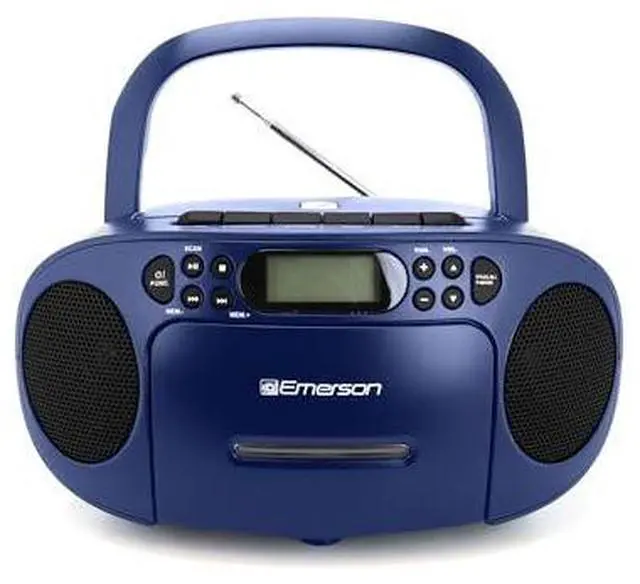 Alt view image 9 of 14 - Portable CD Player Boombox with Cassette Player Combo, Tape Recorder, AM/FM Radio, AUX, Headphone Jack, Dual Speakers, AC/DC & Battery Operated - Stereo System for Home, Indoor & Outdoor Use