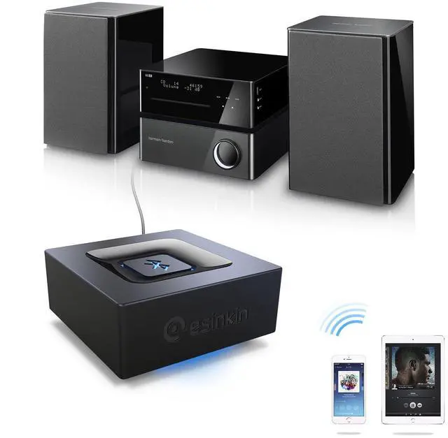 Alt view image 12 of 14 - Bluetooth Audio Adapter for Music Streaming Sound System, Esinkin Wireless Audio Adapter Works with Smartphones and Tablets, Bluetooth Receiver for Home Stereo