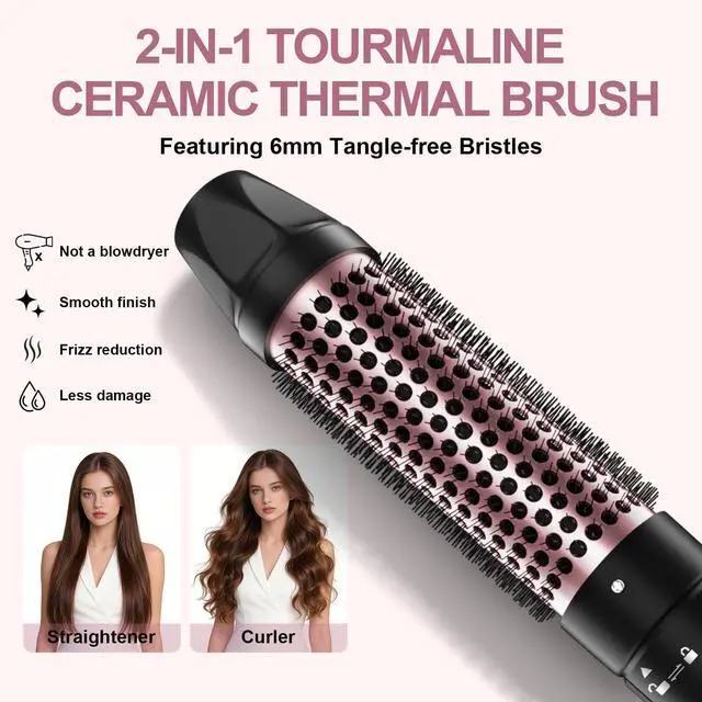 Alt view image 12 of 14 - 6 in 1 Wand Curling Iron Set, 3 Barrel Curling Wand Set with Thermal Brush (1.5") and 5 Interchangeable Ceramic Hair Wand Curler (0.35"-1.25"), Home Travel Multi Curl, 2 Temp 30S Instant Heat Up