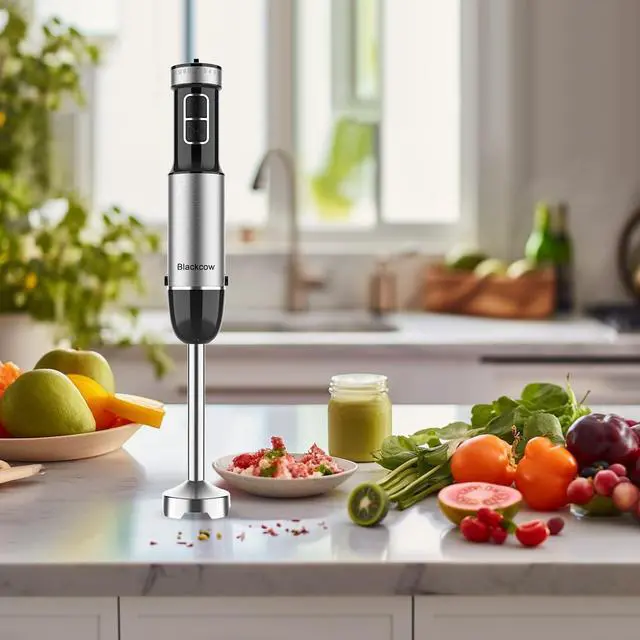 Alt view image 14 of 14 - Immersion Blender Handheld, 800W Powerful Electric Hand Blender with Titanium Alloy Blades, 12 Speeds & Turbo, Electric Hand Mixer for Smoothies, Soups, Baby Food and Purees