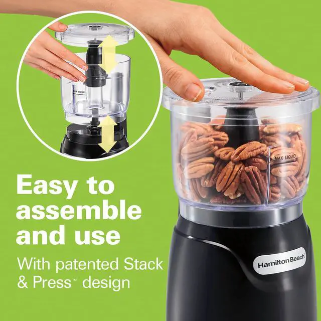 Alt view image 9 of 14 - Electric Vegetable Chopper & Mini Food Processor, 3-Cup, 350 Watts, for Dicing, Mincing, and Puree, Black (72850)