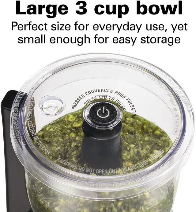 Alt view image 10 of 14 - Electric Vegetable Chopper & Mini Food Processor, 3-Cup, 350 Watts, for Dicing, Mincing, and Puree, Black (72850)