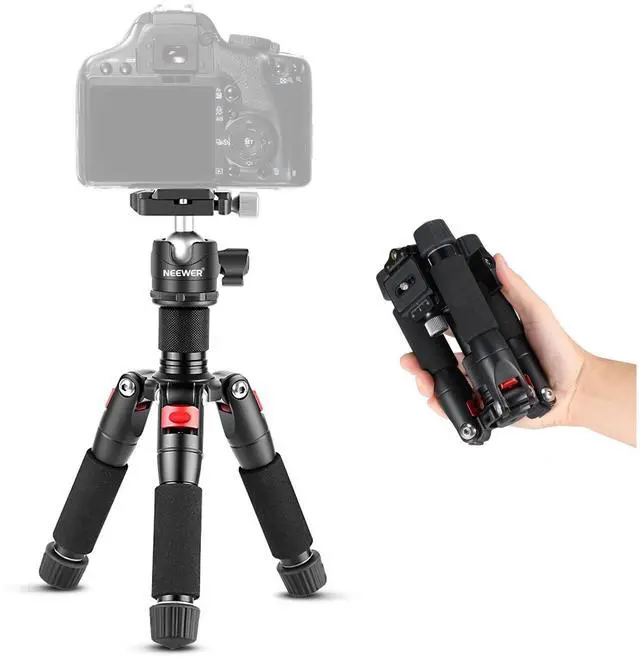 Alt view image 8 of 12 - Portable Travel Mini Tabletop Tripod, Aluminum Alloy 20''/ 50cm Desktop Desk Tripod with 360 Degree Ball Head, 1/4" Quick Shoe Plate for DSLR Camera Video Camcorder, Max Load 11 lb/5 kg