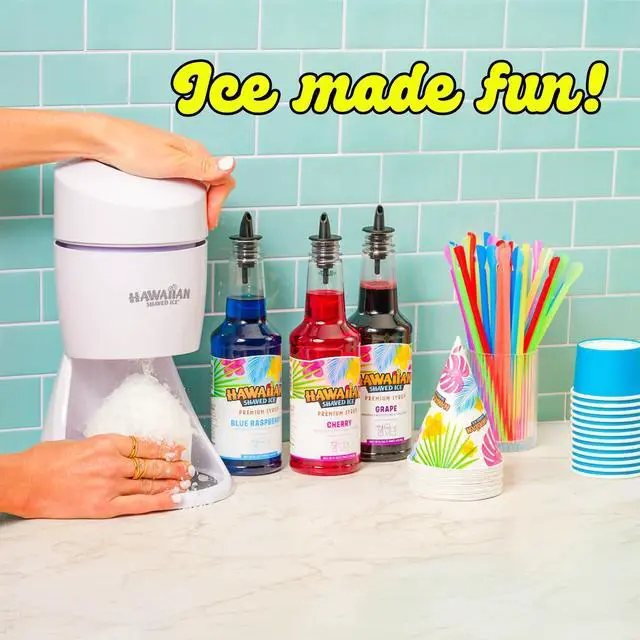 Alt view image 9 of 14 - S900A Snow Cone and Shaved Ice Machine with 2 Reusable Plastic Ice Mold Cups, Non-slip Mat, Instruction Manual, 1-year Manufacturers Warranty, 120V, White