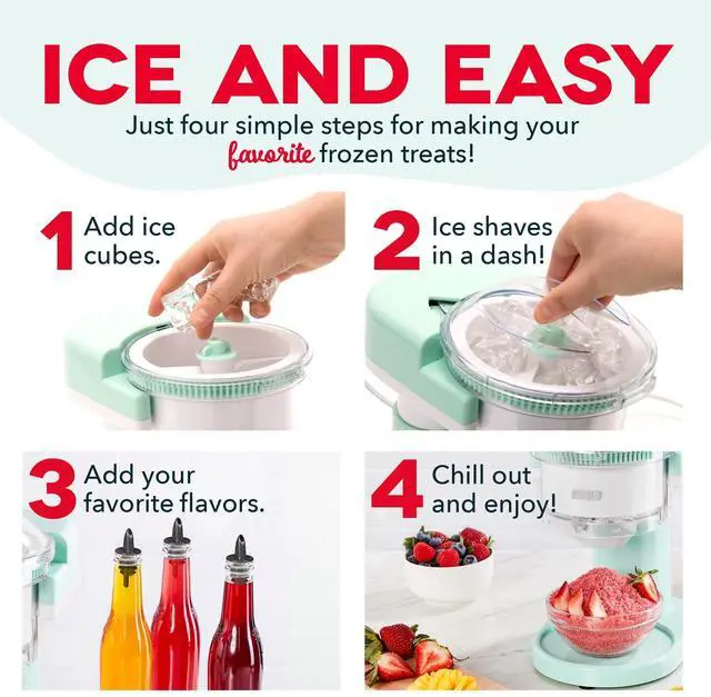 Alt view image 8 of 10 - Shaved Ice Maker - Frozen Dessert Maker for Snow Cones, Slushies, Cocktails & More - Easy to Use & Clean - Space-Saving Design - Aqua