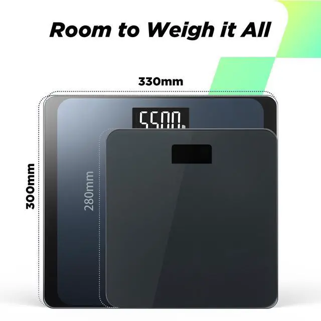 Alt view image 10 of 12 - 550lb Bathroom Digital Scale for Body Weight with Ultra-Wide Platform and Large LCD Display, Accurate High Precision Scale with Extra-High Capacity