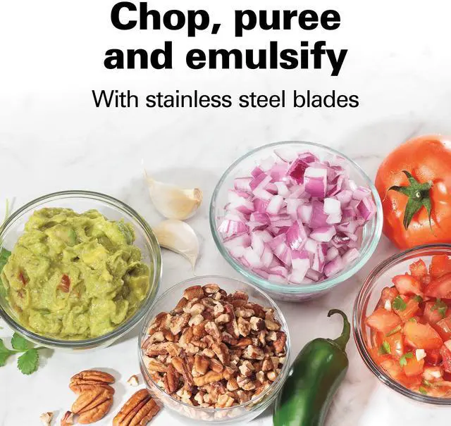 Alt view image 11 of 14 - Electric Vegetable Chopper & Mini Food Processor, 3-Cup, 350 Watts, for Dicing, Mincing, and Puree, Black (72850)
