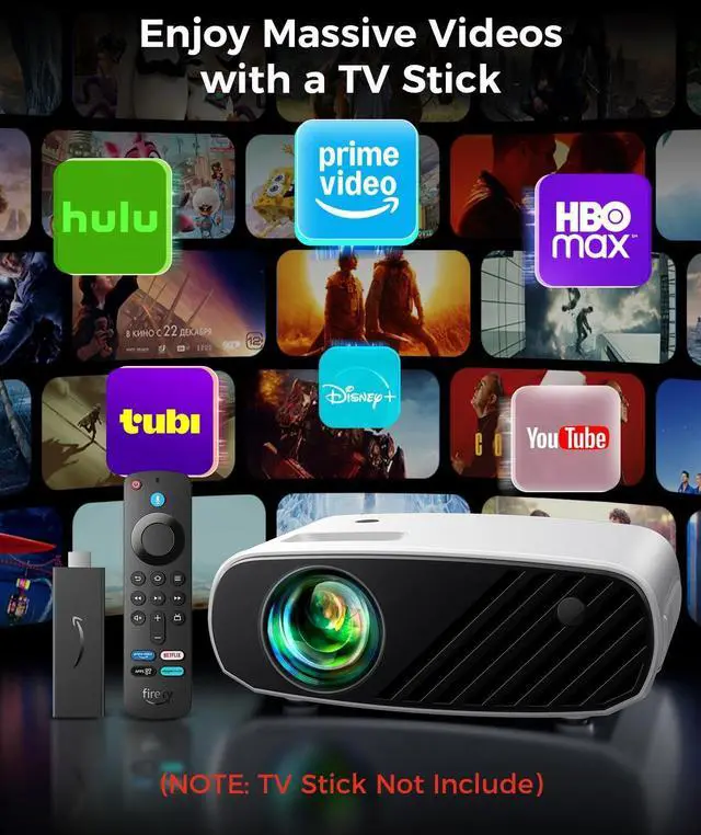 Alt view image 10 of 14 - Mini Projector, Portable Projector for iPhone, 7000L with Synchronize Smartphone Screen, Movie Projector with 1080P HD/200 Screen Support, Compatible with Android/iOS/TV Stick/HDMI/USB/SD