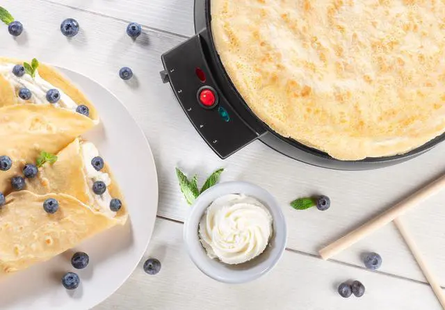 Alt view image 11 of 14 - 12" Griddle & Crepe Maker, Non-Stick Electric Crepe Pan with Batter Spreader & Recipe Guide- Dual Use Hot Plate for Mothers Day Brunch Blintzes, Eggs, Pancakes- Portable, Adjustable Temp Settings