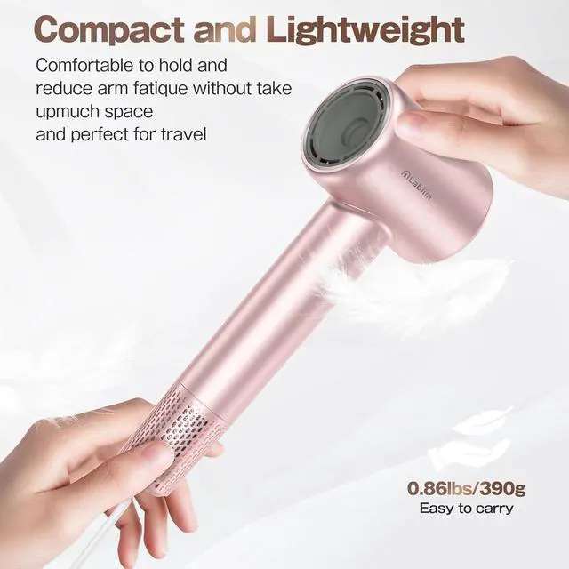 Alt view image 11 of 14 - Hair Dryer, High-Speed Ionic Low Noise Blow Dryer with Brushless Motor for Fast Drying, Thermo-Control Quiet Compact Hair Blow Dryer, Hairdryer with 1 Nozzle Attachments for Home Salon Travel