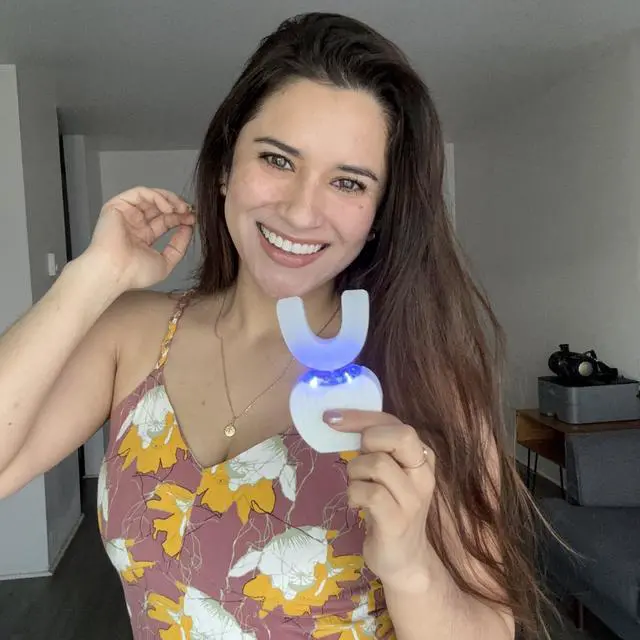 Alt view image 13 of 14 - Sani White Ultrasonic Toothbrush, Ortho Sparkle Sonic Glow Brush, 360 Brite Toothbrush Adult U Shaped Ultrasonic Tooth Cleaner Teeth Whitening Light Electric Automatic Hands Free