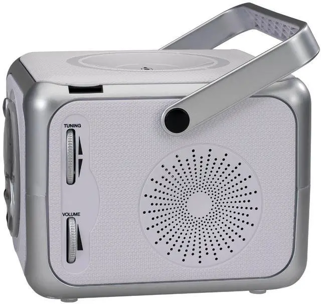 Alt view image 7 of 10 - FM Stereo CD555 Bluetooth Boombox, Silver, 7.00 x 9.75 x 6.00 inches