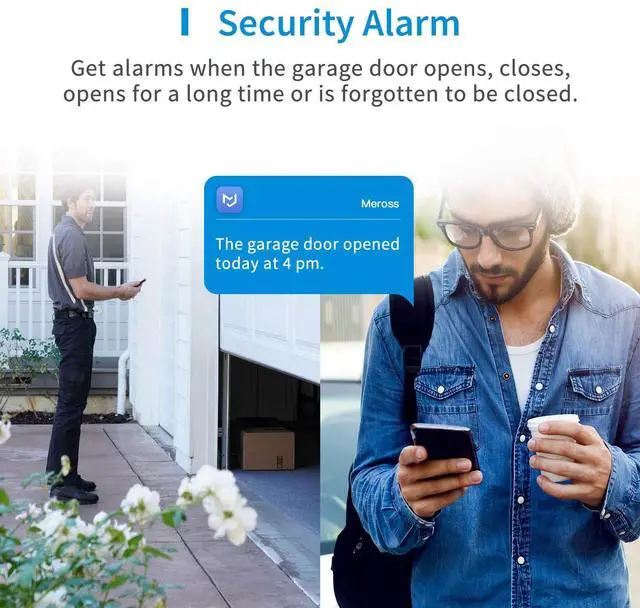 Alt view image 14 of 14 - Smart Garage Door Opener Remote, Compatible with Apple HomeKit, Amazon Alexa, Google Assistant, SmartThings, Multiple Notification Modes, No Hub Needed,White