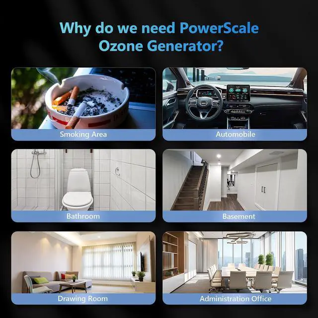 Alt view image 11 of 14 - Ozone Generator 90,000mg/h O3 Intelligent Control Ozone Odor Eliminator Commercial Ozone Machine Odor Removal, For Home, Car, Pet Room - High Capacity Ionizer Ozone Air Purifier, Black