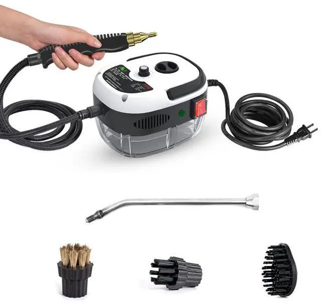 Alt view image 7 of 12 - Portable Handheld Steam Cleaner, High Temperature Pressurized Steam Cleaning Machine with Brush Heads for Kitchen Furniture Bathroom Car, US Plug 110V (White)