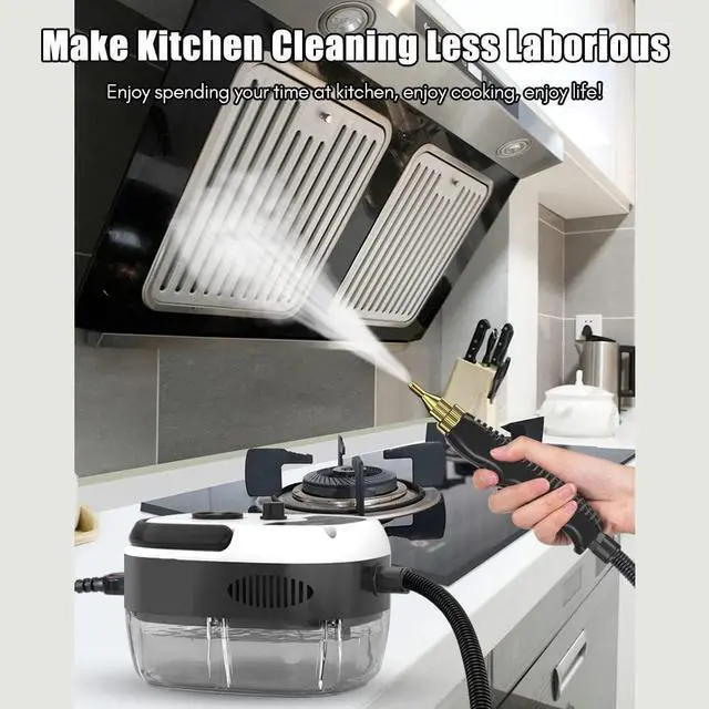 Alt view image 8 of 12 - Portable Handheld Steam Cleaner, High Temperature Pressurized Steam Cleaning Machine with Brush Heads for Kitchen Furniture Bathroom Car, US Plug 110V (White)