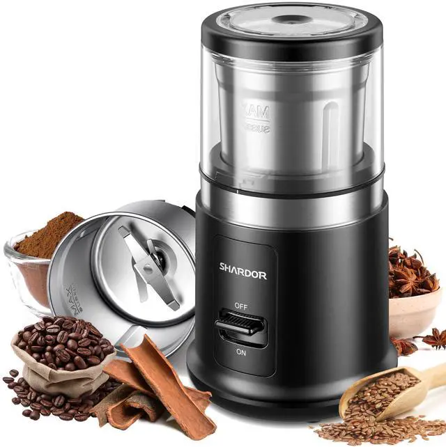 Alt view image 8 of 12 - One Touch Coffee Grinder Electric, Spice, Herb, For Coffee Bean Spices and Seeds with 1 Removable Stainless Steel Bowl, Dry Grinder, Black