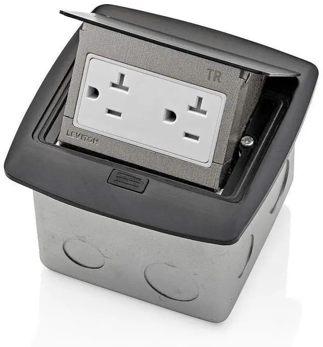 Alt view image 5 of 8 - Pop-Up Floor Box with 20 Amp, Tamper-Resistant Outlet, PFTR2-MB, Black