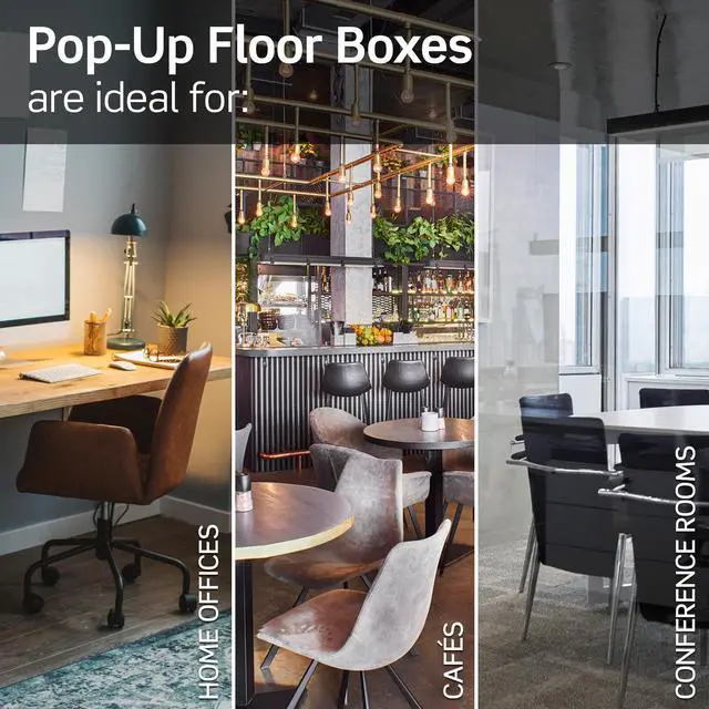 Alt view image 6 of 8 - Pop-Up Floor Box with 20 Amp, Tamper-Resistant Outlet, PFTR2-MB, Black