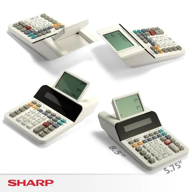 Alt view image 9 of 14 - El-1501 Compact Cordless Paperless Large 12-Digit Display Desktop Printing Calculator That Utilizes Printing Calculator Logic