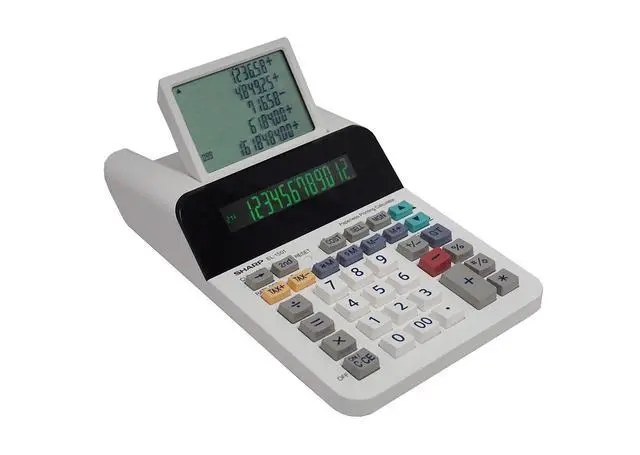 Alt view image 12 of 14 - El-1501 Compact Cordless Paperless Large 12-Digit Display Desktop Printing Calculator That Utilizes Printing Calculator Logic