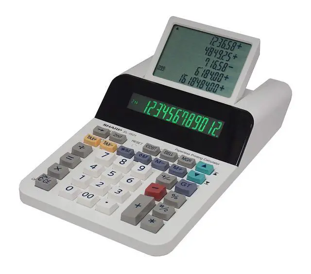 Alt view image 13 of 14 - El-1501 Compact Cordless Paperless Large 12-Digit Display Desktop Printing Calculator That Utilizes Printing Calculator Logic