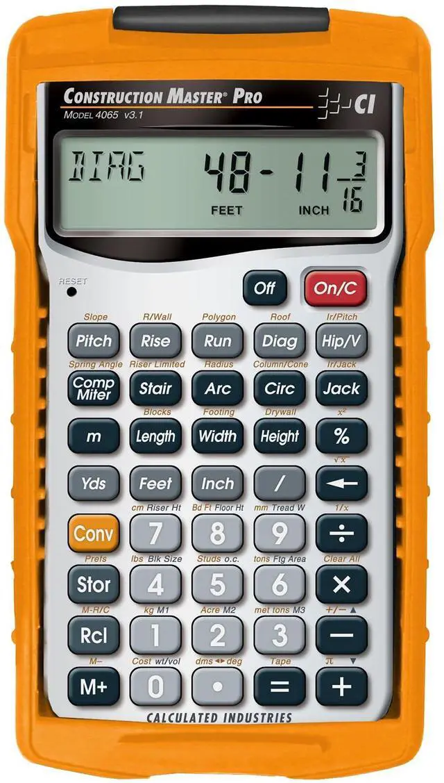 Alt view image 8 of 14 - 4065 Construction Master Pro Advanced Construction Math Feet-inch-Fraction Calculator for Contractors, Estimators, Builders, Framers, Remodelers, Renovators and Carpenters