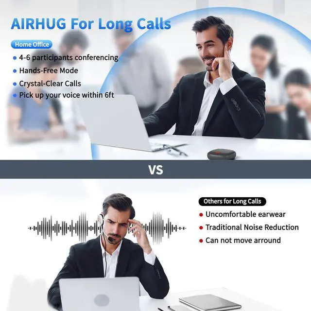 Alt view image 9 of 14 - Conference Speaker and Microphone, Bluetooth Speakerphone with 360° Voice Pickup, Advanced Noise Reduction, USB-C Plug & Play, Compatible with Zoom and MS Team