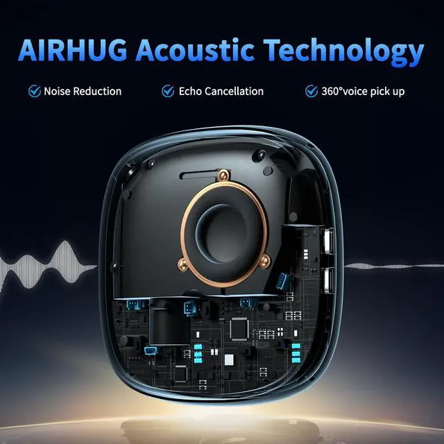 Alt view image 11 of 14 - Conference Speaker and Microphone, Bluetooth Speakerphone with 360° Voice Pickup, Advanced Noise Reduction, USB-C Plug & Play, Compatible with Zoom and MS Team