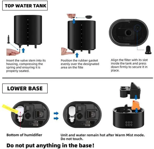 Alt view image 10 of 14 - 6L Humidifiers for Bedroom Large Room Home,Cool and Warm Humidifier for Baby and Plants Hot Mist Top Fill Desk Humidifiers Oil Diffuser,Quiet,Adjustable Mist,360°Nozzle-Black(2026 Upgraded)