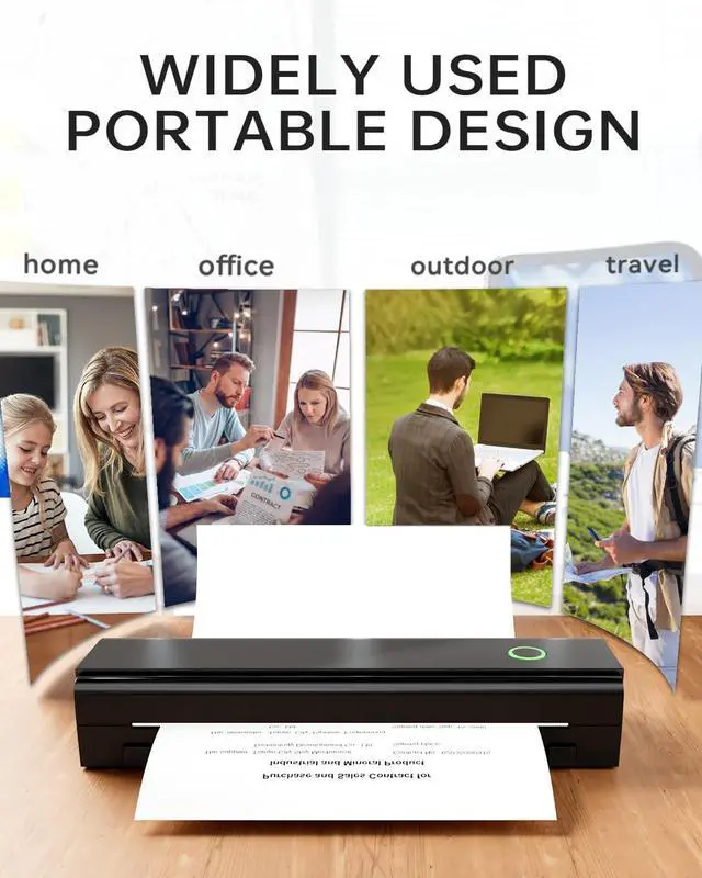 Alt view image 13 of 14 - Portable Printers Wireless for Travel, N80 Wireless Thermal Printer Bluetooth Inkless Printer Support 8.5" X 11" US Letter & A4, Compatible with iOS, Android, Laptop