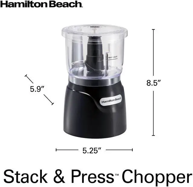 Alt view image 14 of 14 - Electric Vegetable Chopper & Mini Food Processor, 3-Cup, 350 Watts, for Dicing, Mincing, and Puree, Black (72850)