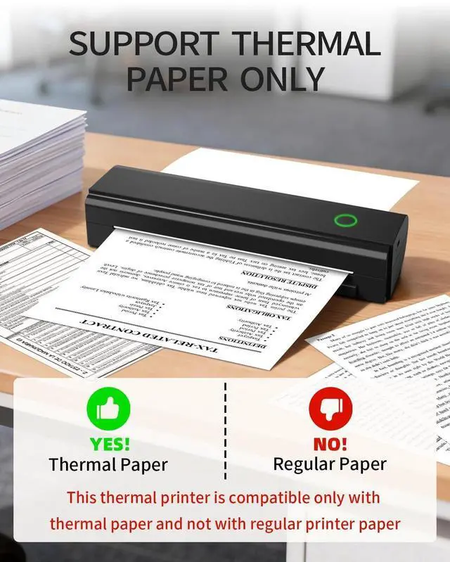 Alt view image 10 of 14 - Portable Printers Wireless for Travel, N80 Wireless Thermal Printer Bluetooth Inkless Printer Support 8.5" X 11" US Letter & A4, Compatible with iOS, Android, Laptop