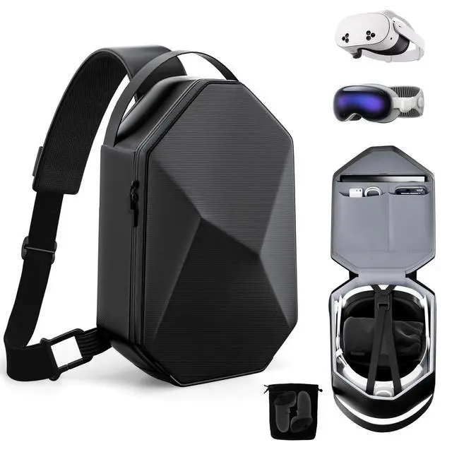 Alt view image 8 of 14 - Carrying Case for Meta Quest 3S/Quest 3/Quest 2/Vision Pro 2, VR Bag Compatible with KIWI/BOBOVR Elite Battery Strap, Full Protection for VR Headset, Accessories, Perfect for Travel/Storage