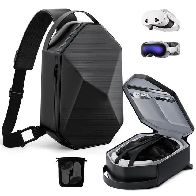 Alt view image 14 of 14 - Carrying Case for Meta Quest 3S/Quest 3/Quest 2/Vision Pro 2, VR Bag Compatible with KIWI/BOBOVR Elite Battery Strap, Full Protection for VR Headset, Accessories, Perfect for Travel/Storage