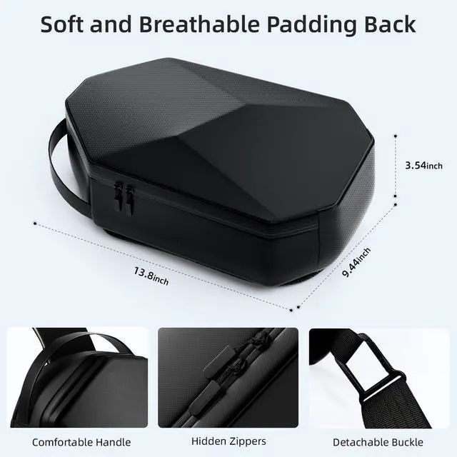 Alt view image 12 of 14 - Carrying Case for Meta Quest 3S/Quest 3/Quest 2/Vision Pro 2, VR Bag Compatible with KIWI/BOBOVR Elite Battery Strap, Full Protection for VR Headset, Accessories, Perfect for Travel/Storage