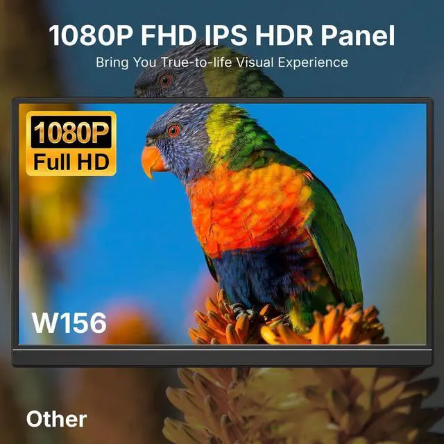 Alt view image 9 of 14 - 15.6 inch Portable Monitor 1080P FHD Travel Display HDMI/USB-C Compatible with Laptops, Desktops, Phones, PS, Mac, Xbox, Switch, and Other Gaming Devices Includes Stand and Speakers VESA