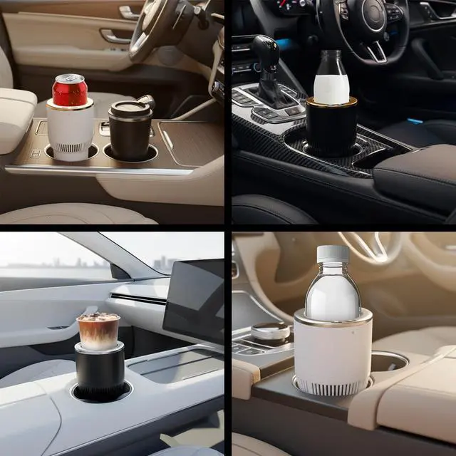 Alt view image 13 of 14 - 2-in-1 Car Cup Cooler Warmer Smart Temperature Control Travel Coffee Car Cup Holder Smart Car Tumbler Holder Suitable for Coffee, Baby Bottles, Water, Tea, Drinks(Black and Silver)