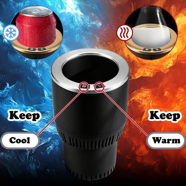 Alt view image 10 of 14 - 2-in-1 Car Cup Cooler Warmer Smart Temperature Control Travel Coffee Car Cup Holder Smart Car Tumbler Holder Suitable for Coffee, Baby Bottles, Water, Tea, Drinks(Black and Silver)