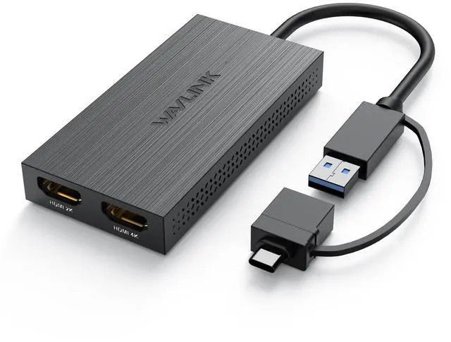 Alt view image 8 of 14 - USB 3.0 or USB C to HDMI Adapter, HDMI Splitter for Dual Monitors, Universal Video Graphics for Thunderbolt 3/4, USB 4, Windows, Mac OS