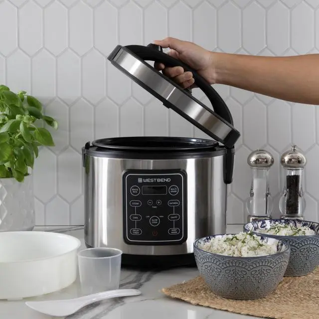 Alt view image 13 of 14 - Rice & Grain Multi Cooker Programmable with 9 Preset Functions, Features Delay Start and Keep Warm Functions and Steam Basket, 20 Cups Cooked (10 cups uncooked), Stainless Steel