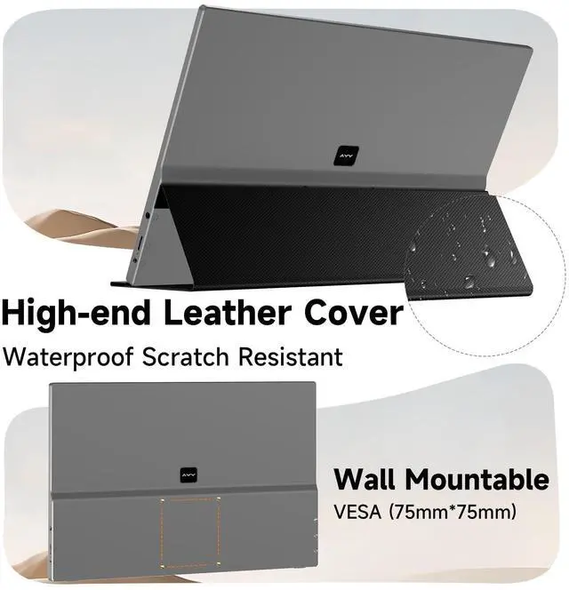 Alt view image 12 of 14 - Portable Monitor 15.6inch 1080P FHD, USB-C HDMI Computer Display, HDR IPS Gaming Monitor w/Premium Smart Cover & Screen Protector, Dual Speakers, for Laptop PC MAC Phone PS4 Xbox Switch, Grey