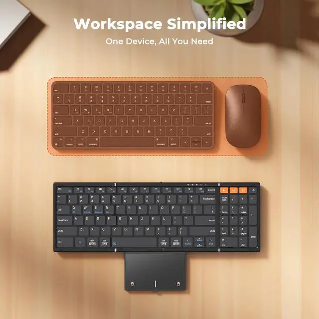Alt view image 11 of 14 - New Foldable Bluetooth Keyboard with Touchpad, Portable Wireless Keyboard with Numeric Keypad, Full-Size Rechargeable Business Travel for iPad Phone Laptop PC iOS, 2026 New Upgrade