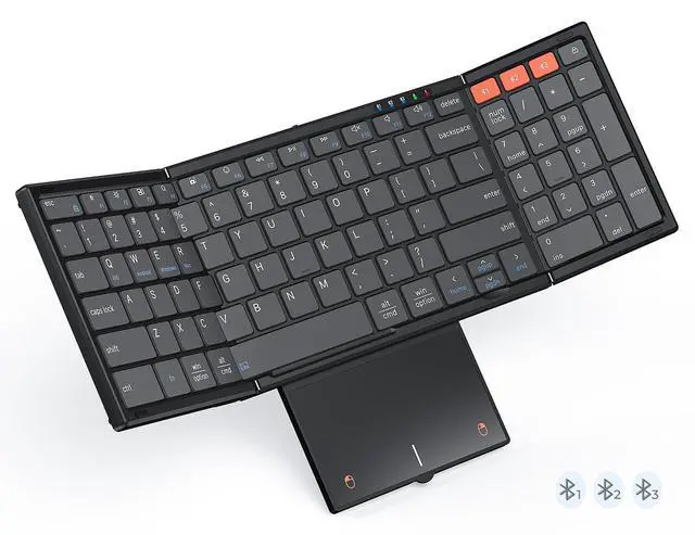 Alt view image 8 of 14 - New Foldable Bluetooth Keyboard with Touchpad, Portable Wireless Keyboard with Numeric Keypad, Full-Size Rechargeable Business Travel for iPad Phone Laptop PC iOS, 2026 New Upgrade