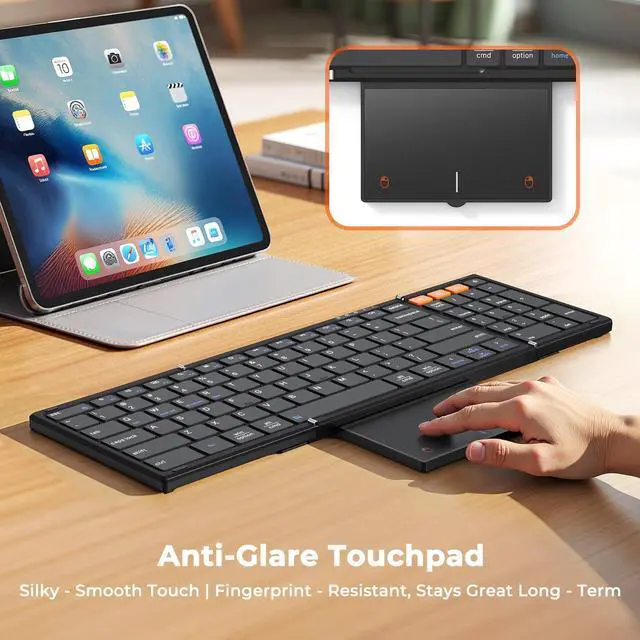 Alt view image 10 of 14 - New Foldable Bluetooth Keyboard with Touchpad, Portable Wireless Keyboard with Numeric Keypad, Full-Size Rechargeable Business Travel for iPad Phone Laptop PC iOS, 2026 New Upgrade