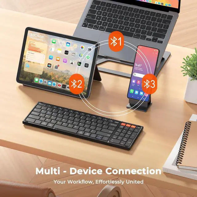 Alt view image 9 of 14 - New Foldable Bluetooth Keyboard with Touchpad, Portable Wireless Keyboard with Numeric Keypad, Full-Size Rechargeable Business Travel for iPad Phone Laptop PC iOS, 2026 New Upgrade