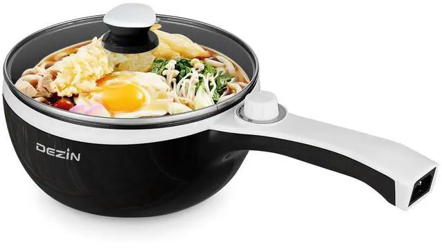 Alt view image 8 of 14 - Hot Pot Electric Upgraded, Non-Stick Sauté Pan, Rapid Noodles Electric Pot, 1.5L Mini Portable Hot Pot for Steak, Egg, Fried Rice, Ramen, Oatmeal, Soup with Power Adjustment
