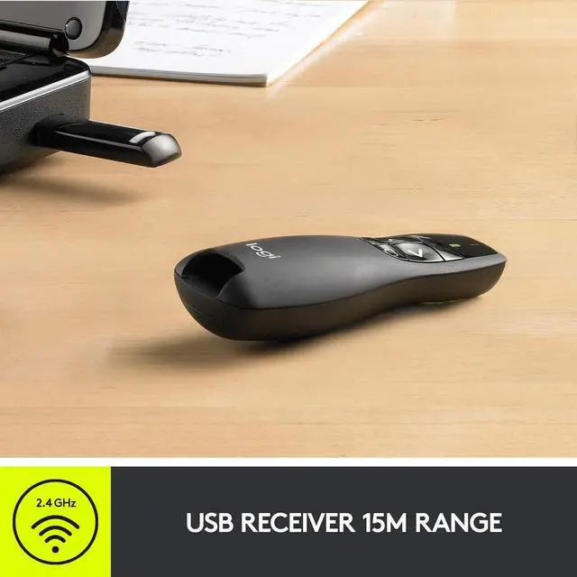 Alt view image 12 of 14 - Wireless Presenter R400, USB-A PowerPoint Clicker with Laser Pointer, Wireless Presentation Clicker Remote