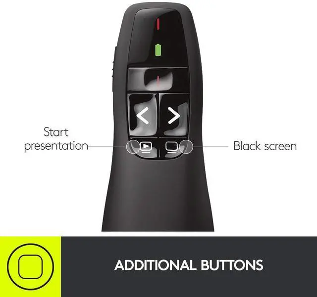 Alt view image 13 of 14 - Wireless Presenter R400, USB-A PowerPoint Clicker with Laser Pointer, Wireless Presentation Clicker Remote