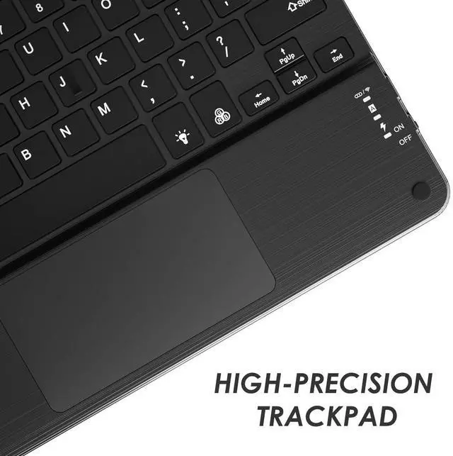 Alt view image 10 of 12 - TouchPad Keyboard case for 9",9.7",10.1",10.2",10.5",10.9",11" Tablets,2-in-1 Bluetooth Wireless Keyboard with Touchpad,7 Colors Backlit & Leather Folio Cover(Black)